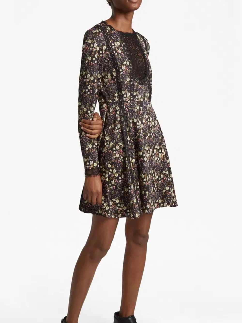 Folk Inspired Hallie Drape Floral Dress Bohemian French Connection Fairy Size 12